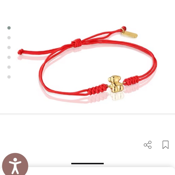 Tous Jewelry - Tous Red nylon and gold bear Bracelet Bold Bear
